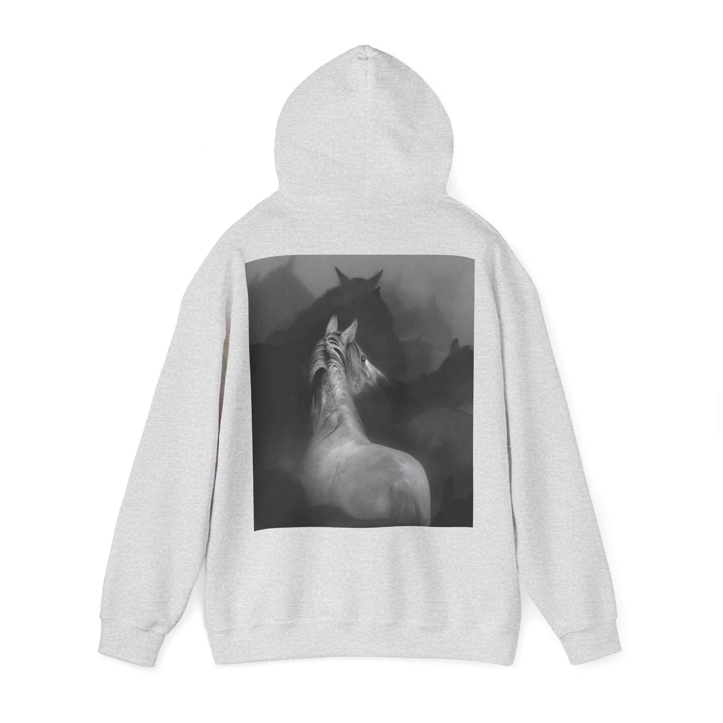Horse Spirit Hoodie – Mystical Black & White Stallion | Winter Drop