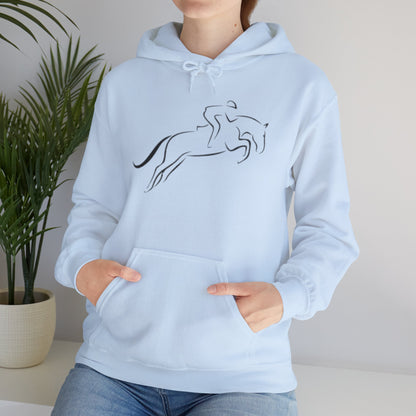 Horse Hoodie — Minimal Line Art Front & Black‑White Photo Back | Winter Drop