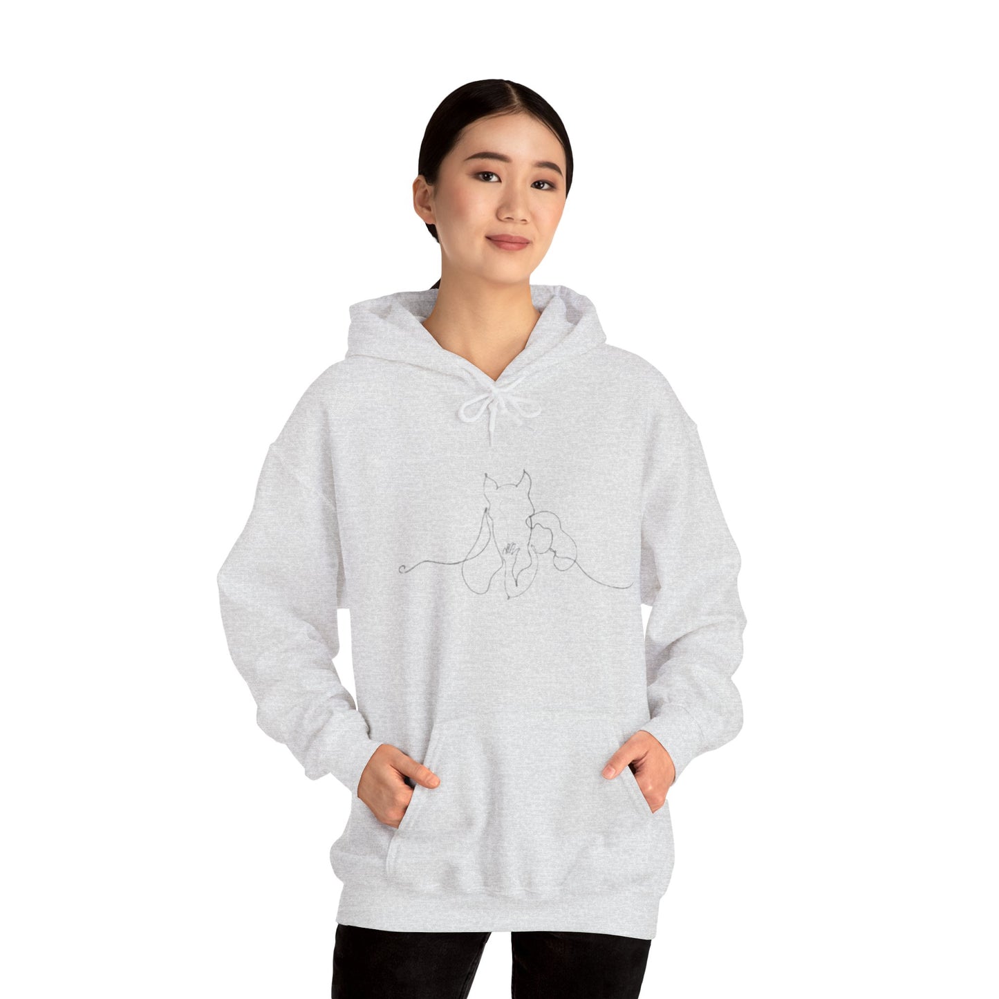 Horse Whisperer Hoodie - Minimal Line Art & Photo Back Print | Winter Drop