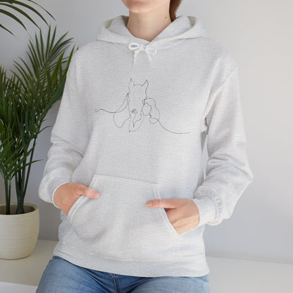 Horse Whisperer Hoodie - Minimal Line Art & Photo Back Print | Winter Drop