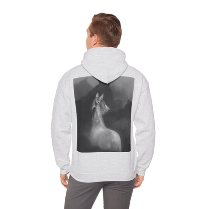 Horse Spirit Hoodie – Mystical Black & White Stallion | Winter Drop