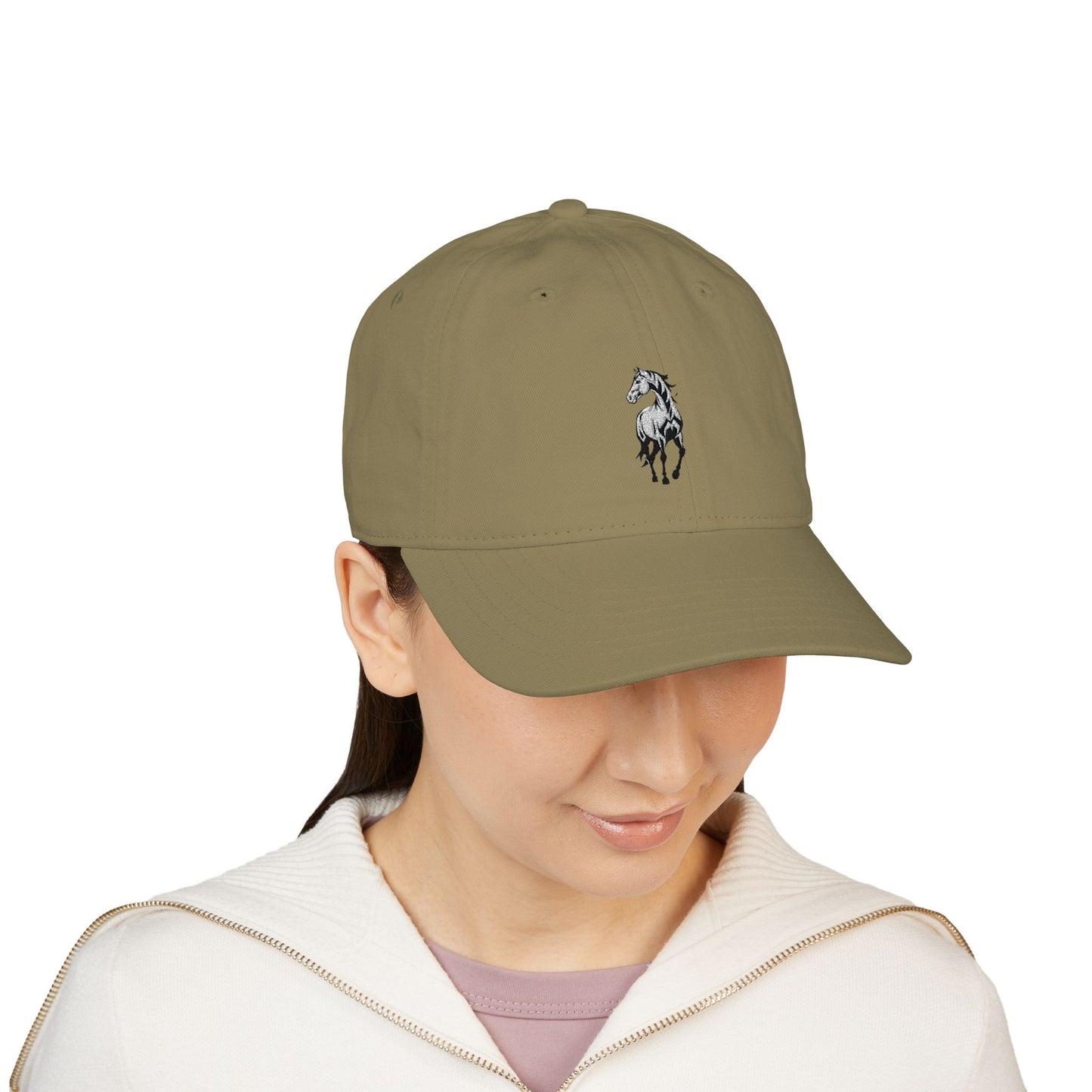 Embroidered Horse Baseball Cap — Organic Cotton Casual Hat