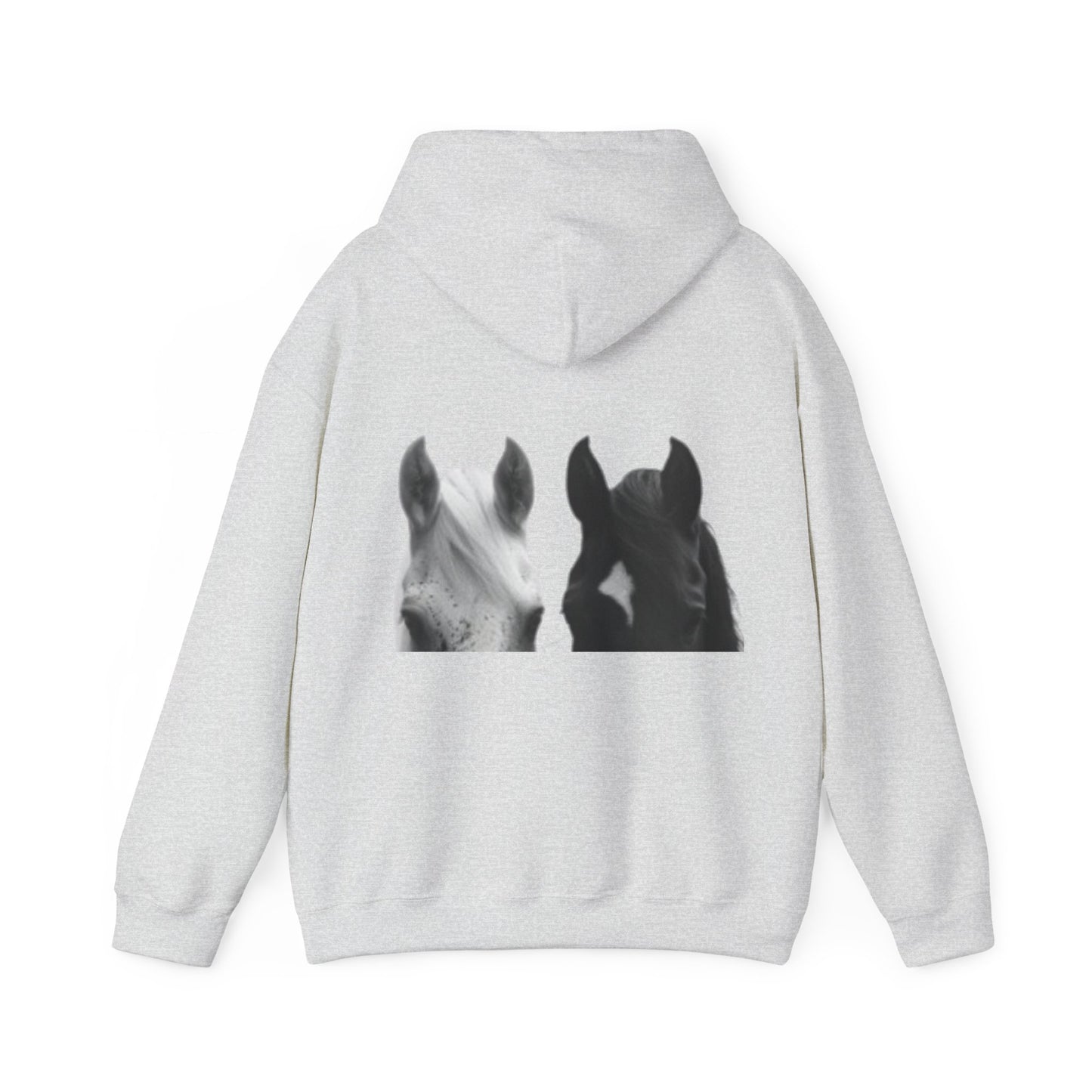 Horse Heads Hoodie - Minimal Black & White Equine Portrait Hoodie