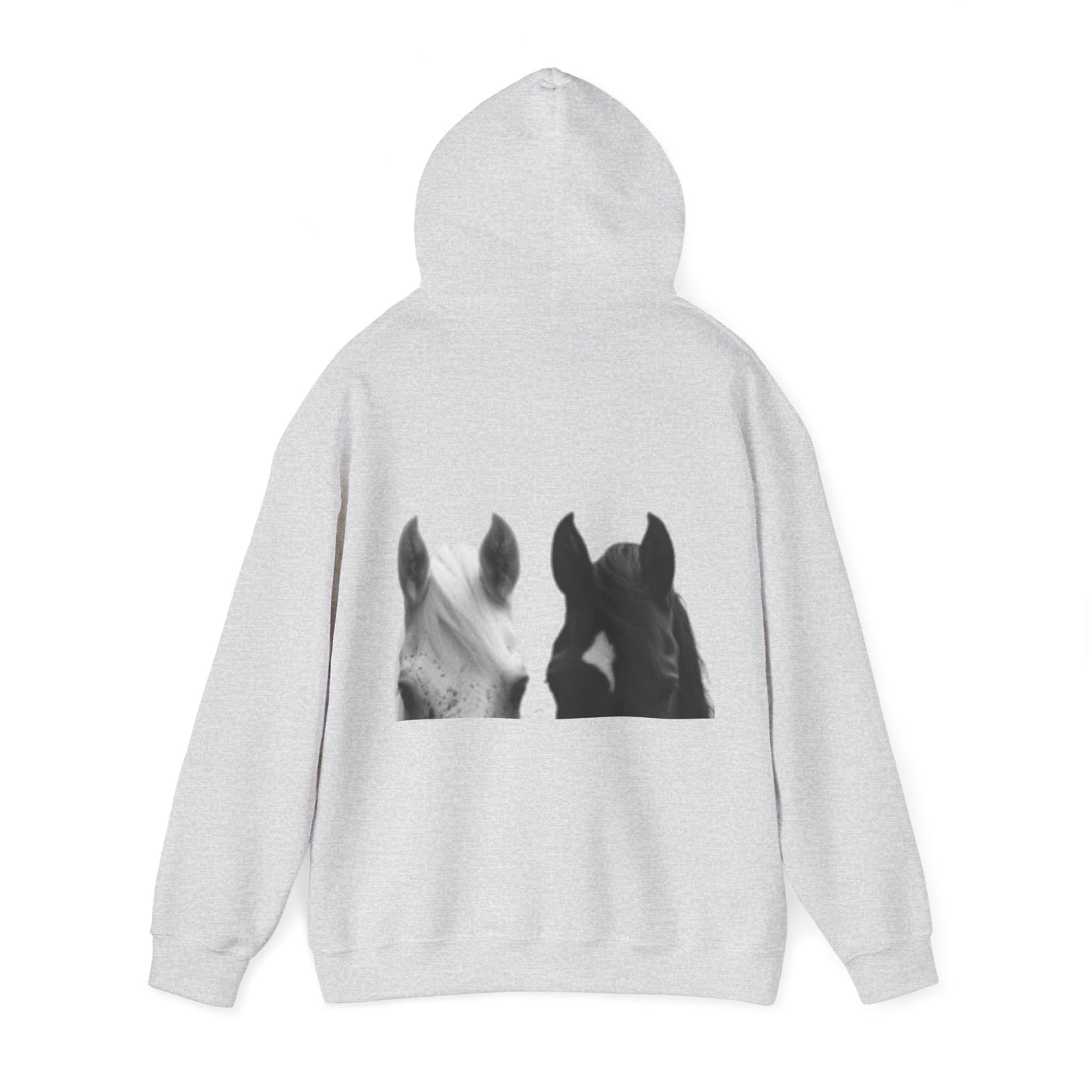 Horse Heads Hoodie - Minimal Black & White Equine Portrait Hoodie