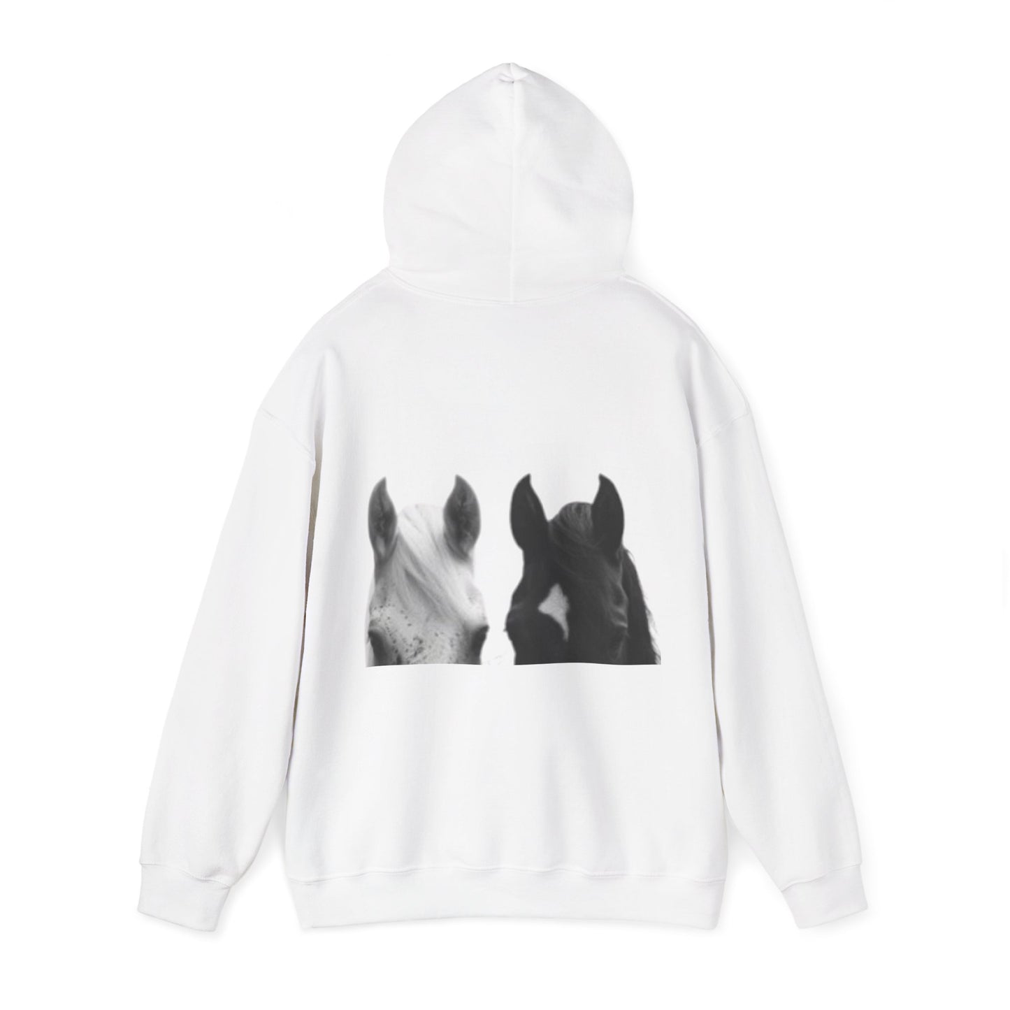 Horse Heads Hoodie - Minimal Black & White Equine Portrait Hoodie