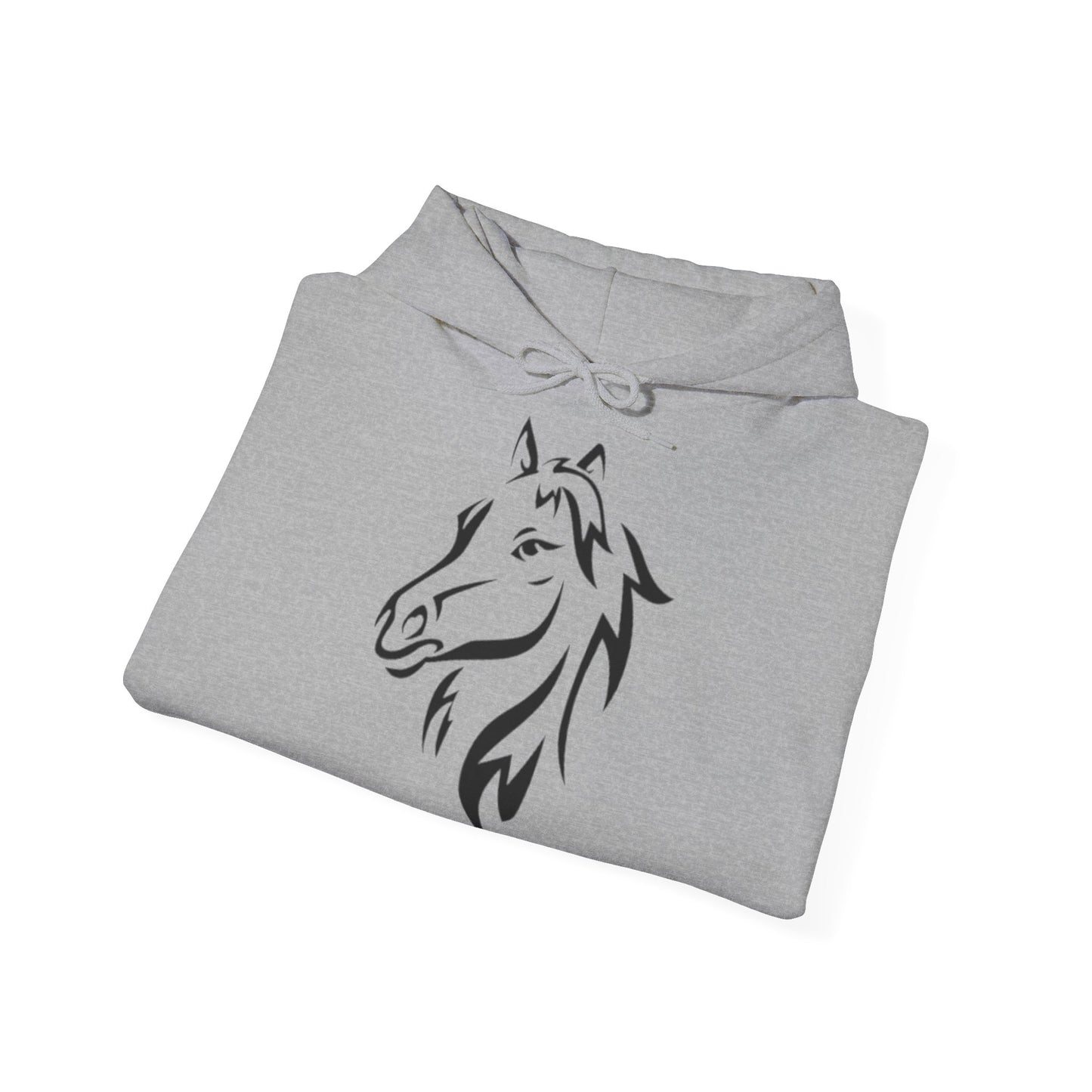 Horse & Sports Car Hoodie — Minimal Horse Head Front | Horse on Red Car Back | Winter Drop