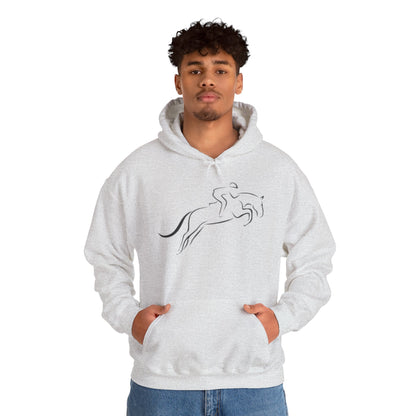Horse Hoodie — Minimal Line Art Front & Black‑White Photo Back | Winter Drop