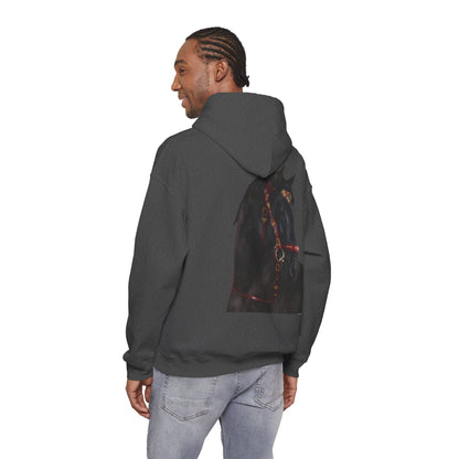 Black Stallion Horse Hoodie – Back Print | Winter Drop