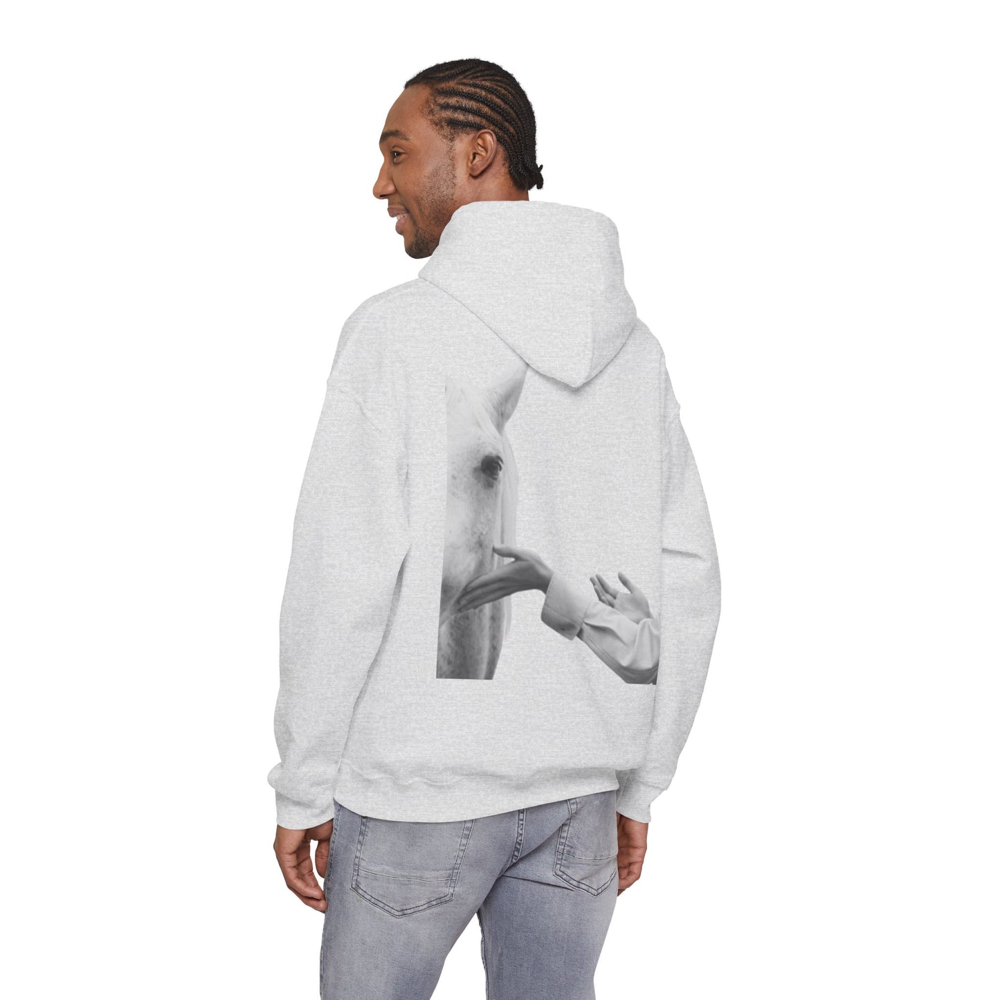 Horse Whisperer Hoodie - Minimal Line Art & Photo Back Print | Winter Drop