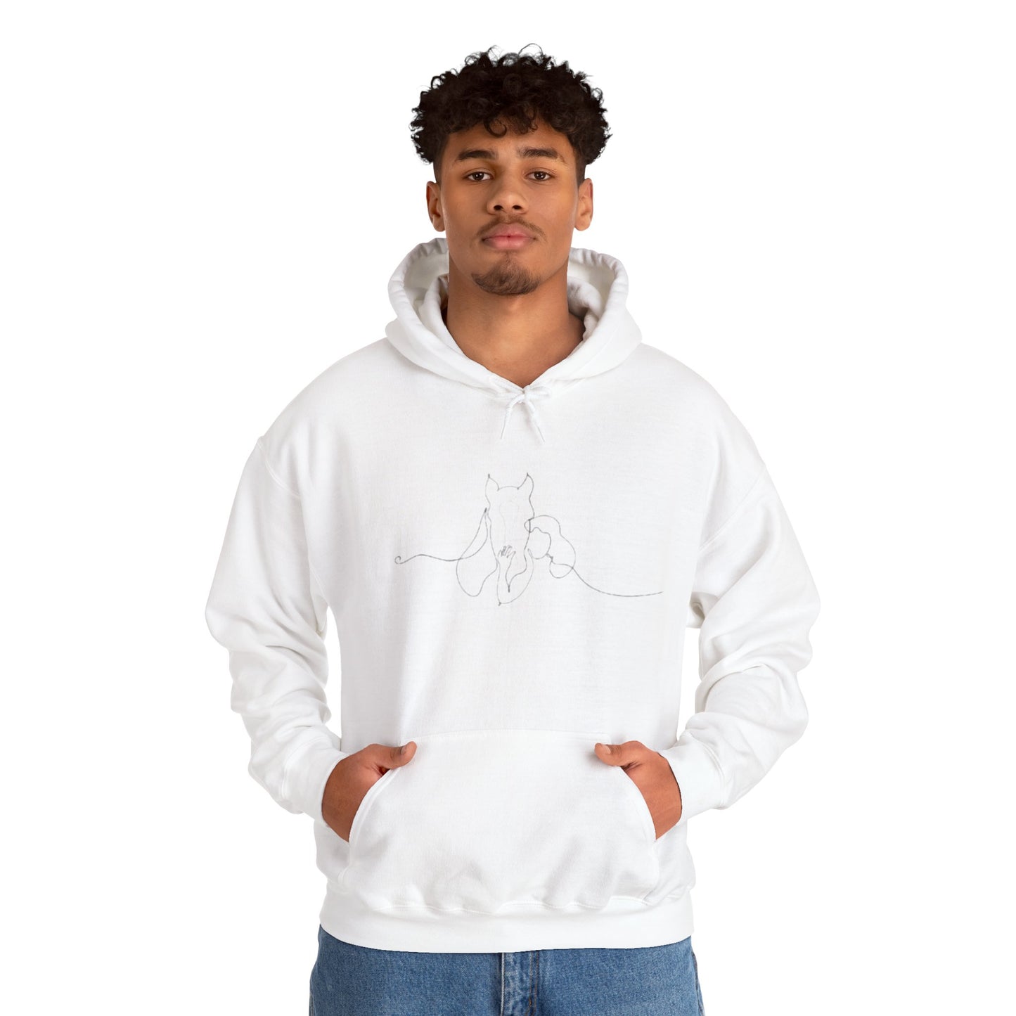 Horse Whisperer Hoodie - Minimal Line Art & Photo Back Print | Winter Drop