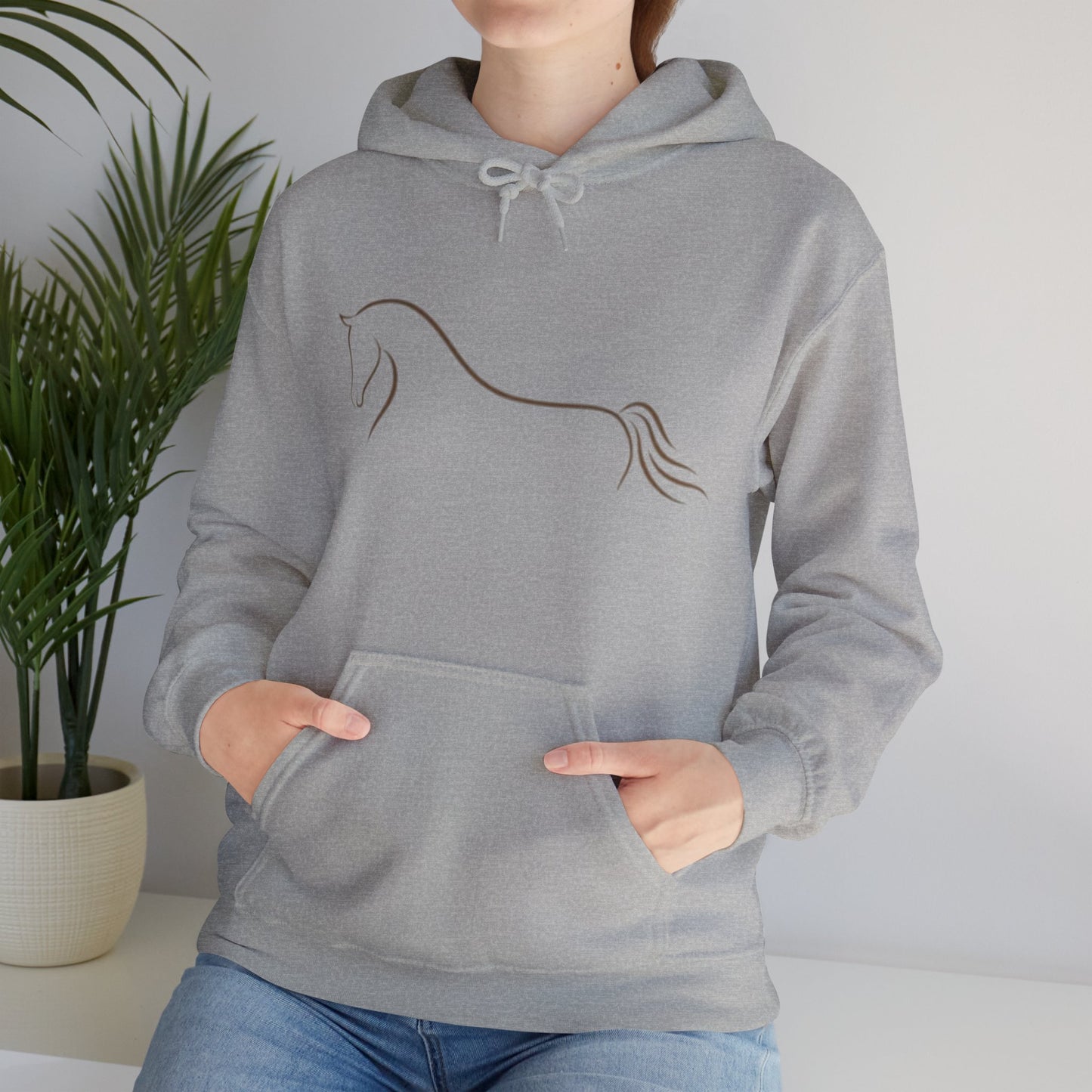 Horse Art Hoodie — Blindfolded Horses Graphic Pullover | Winter Drop
