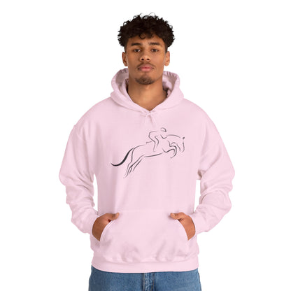 Horse Hoodie — Minimal Line Art Front & Black‑White Photo Back | Winter Drop