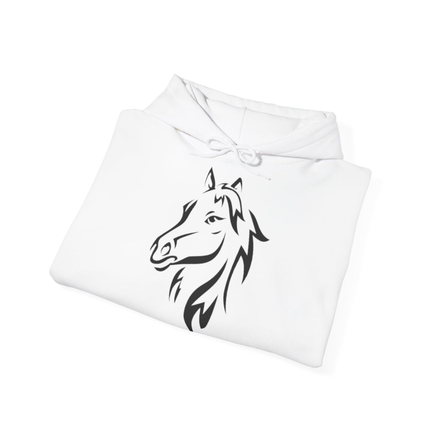 Horse & Sports Car Hoodie — Minimal Horse Head Front | Horse on Red Car Back | Winter Drop