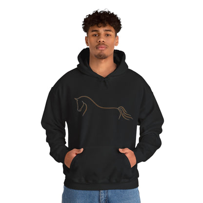 Horse Art Hoodie — Blindfolded Horses Graphic Pullover | Winter Drop