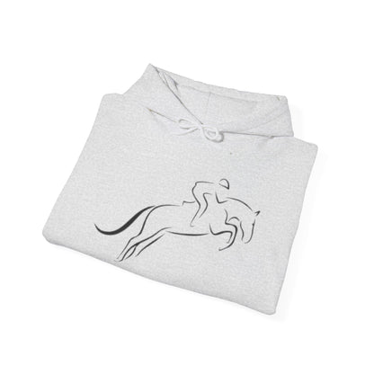 Horse Hoodie — Minimal Line Art Front & Black‑White Photo Back | Winter Drop