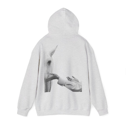 Horse Whisperer Hoodie - Minimal Line Art & Photo Back Print | Winter Drop