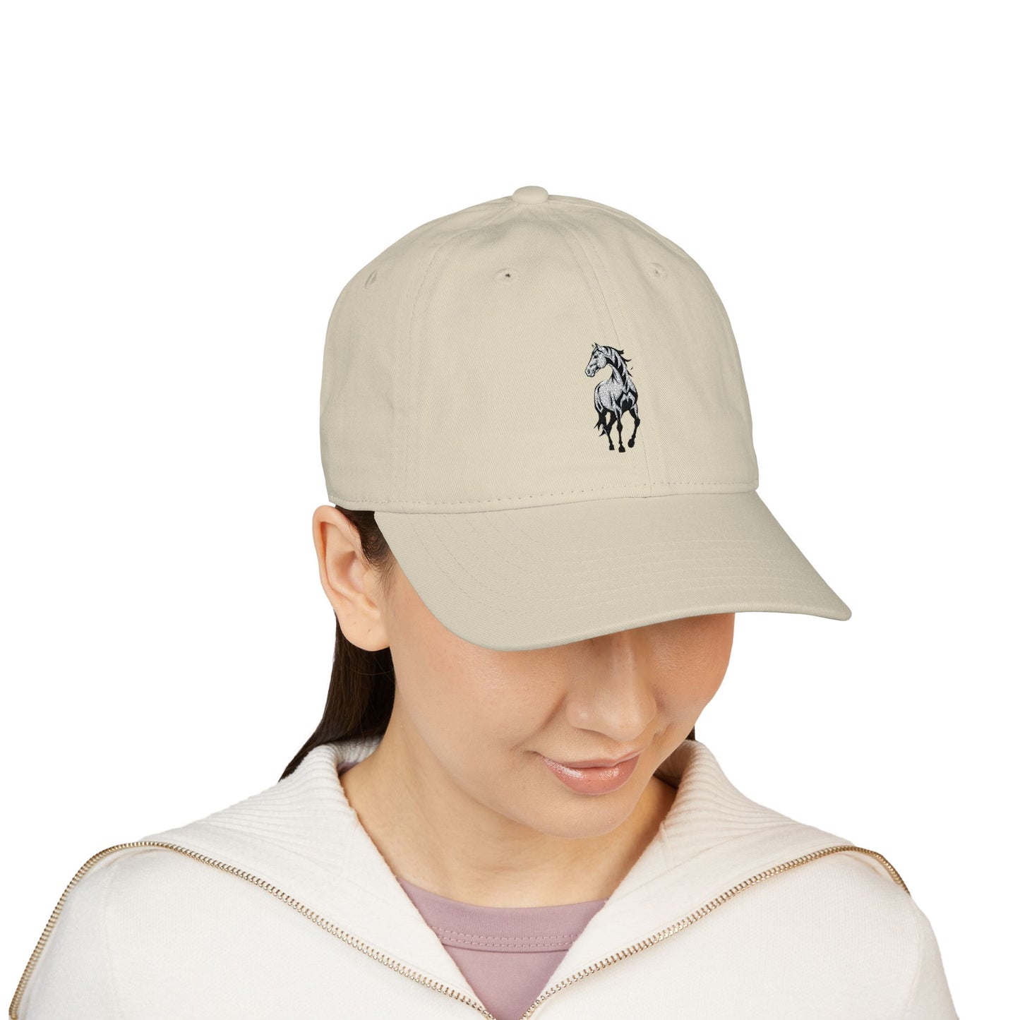 Embroidered Horse Baseball Cap — Organic Cotton Casual Hat