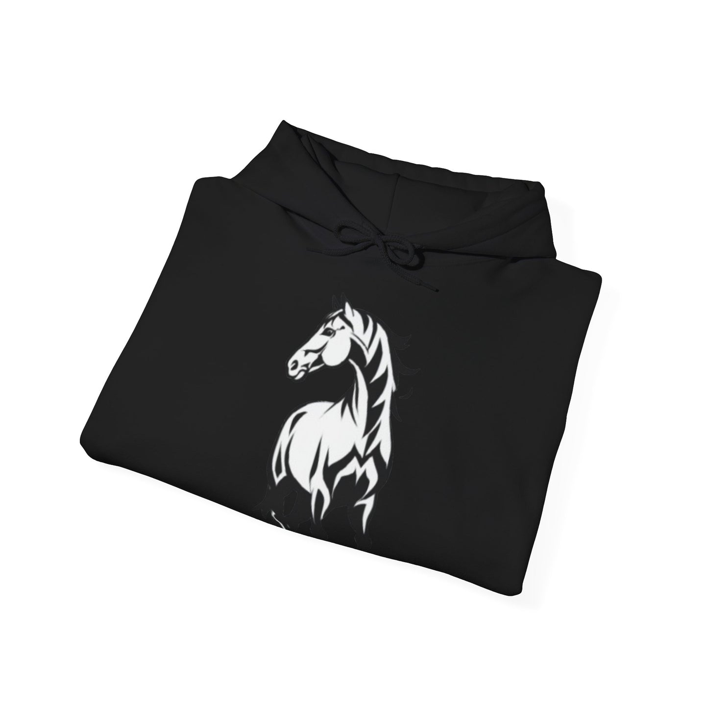Horse & Sports Car Hoodie — Minimal Horse Head Front | Horse on Red Car Back | Winter Drop