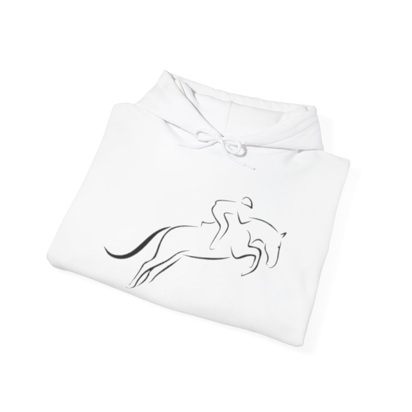 Horse Hoodie — Minimal Line Art Front & Black‑White Photo Back | Winter Drop