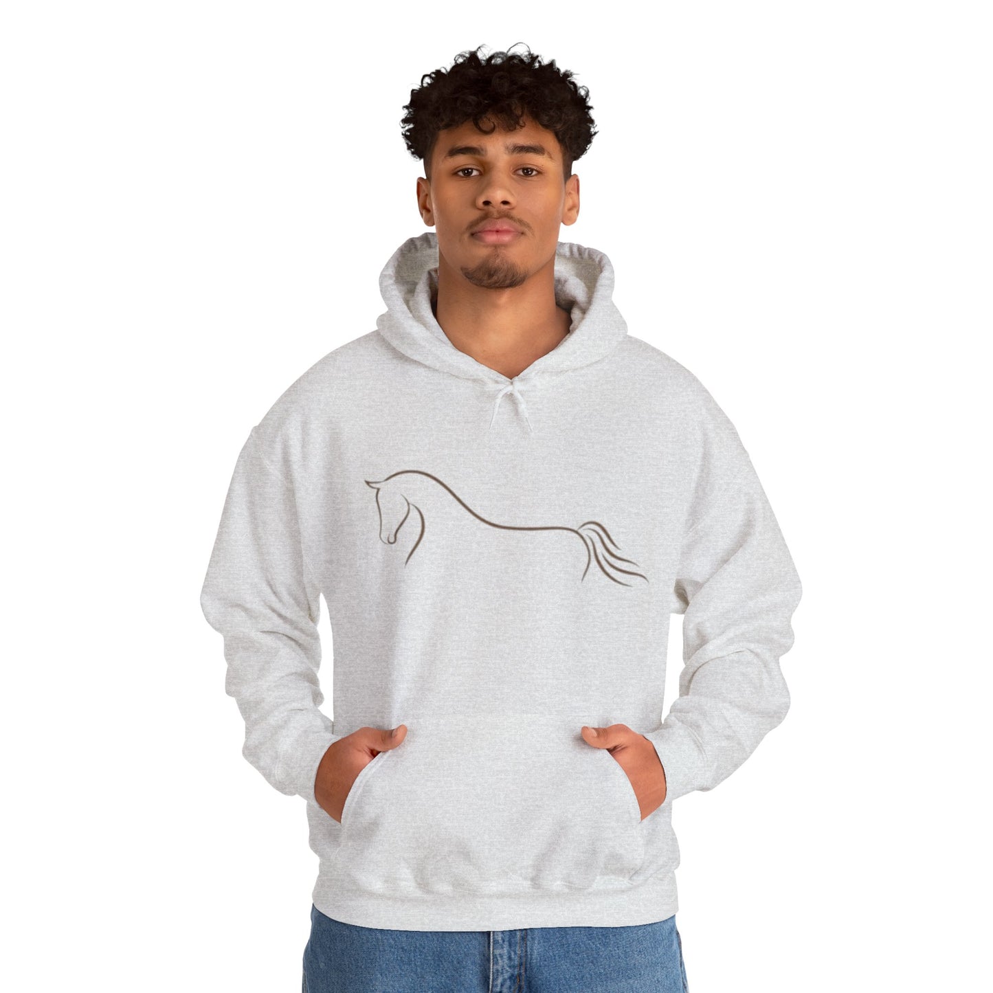 Horse Art Hoodie — Blindfolded Horses Graphic Pullover | Winter Drop