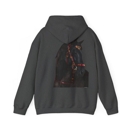 Black Stallion Horse Hoodie – Back Print | Winter Drop