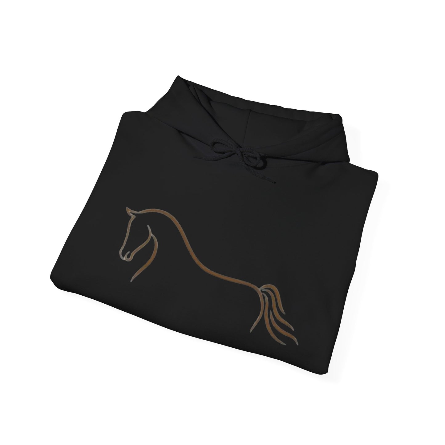 Horse Art Hoodie — Blindfolded Horses Graphic Pullover | Winter Drop