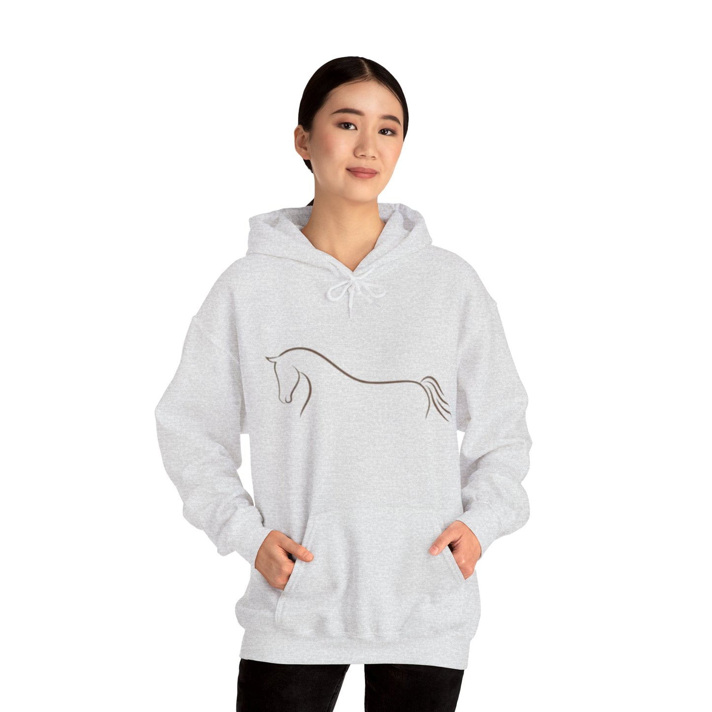 Horse Art Hoodie — Blindfolded Horses Graphic Pullover | Winter Drop