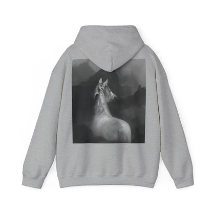 Horse Spirit Hoodie – Mystical Black & White Stallion | Winter Drop
