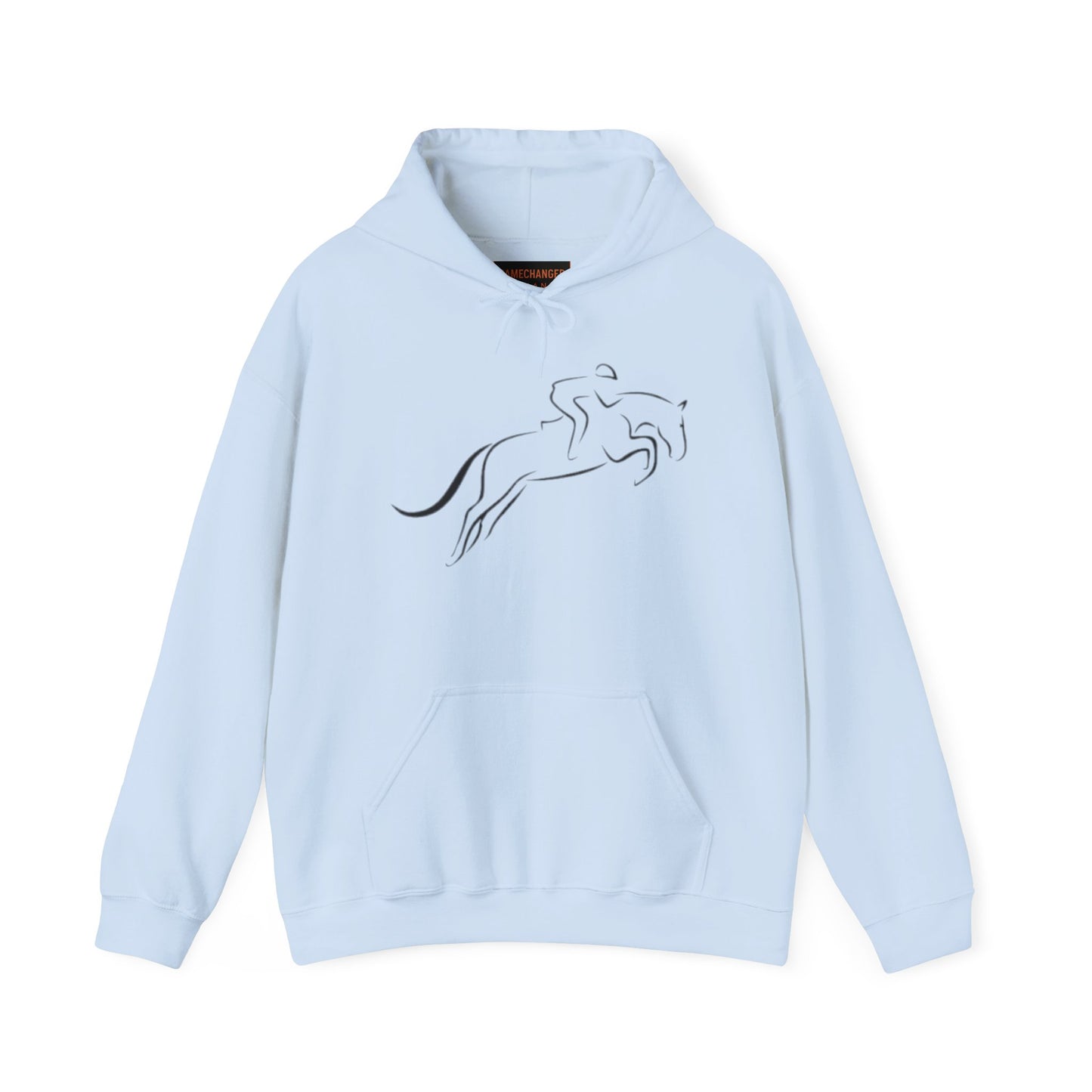 Horse Hoodie — Minimal Line Art Front & Black‑White Photo Back | Winter Drop