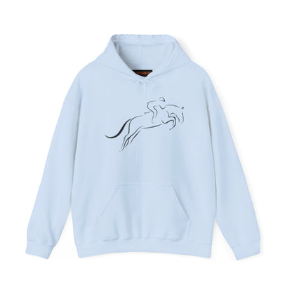 Horse Hoodie — Minimal Line Art Front & Black‑White Photo Back | Winter Drop