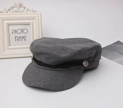 Casual Navy Cap, Flat Cap, Vintage Wool Hat