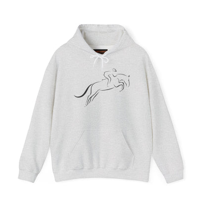 Horse Hoodie — Minimal Line Art Front & Black‑White Photo Back | Winter Drop