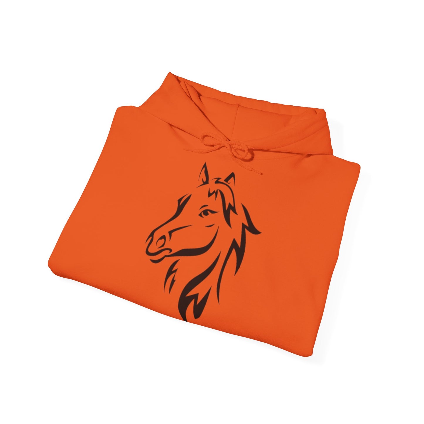 Horse & Sports Car Hoodie — Minimal Horse Head Front | Horse on Red Car Back | Winter Drop