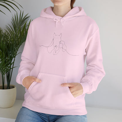 Horse Whisperer Hoodie - Minimal Line Art & Photo Back Print | Winter Drop