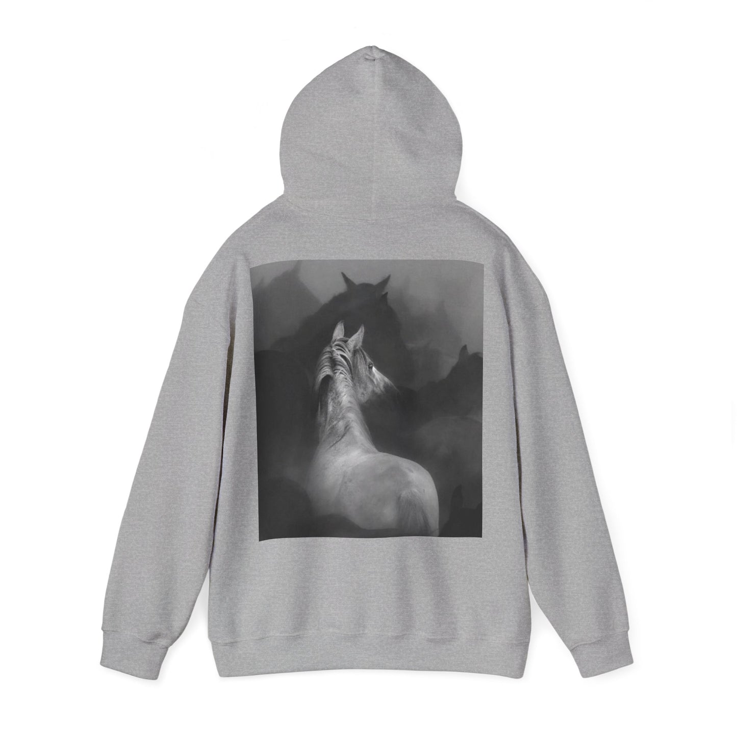 Horse Spirit Hoodie – Mystical Black & White Stallion | Winter Drop