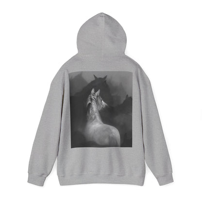 Horse Spirit Hoodie – Mystical Black & White Stallion | Winter Drop