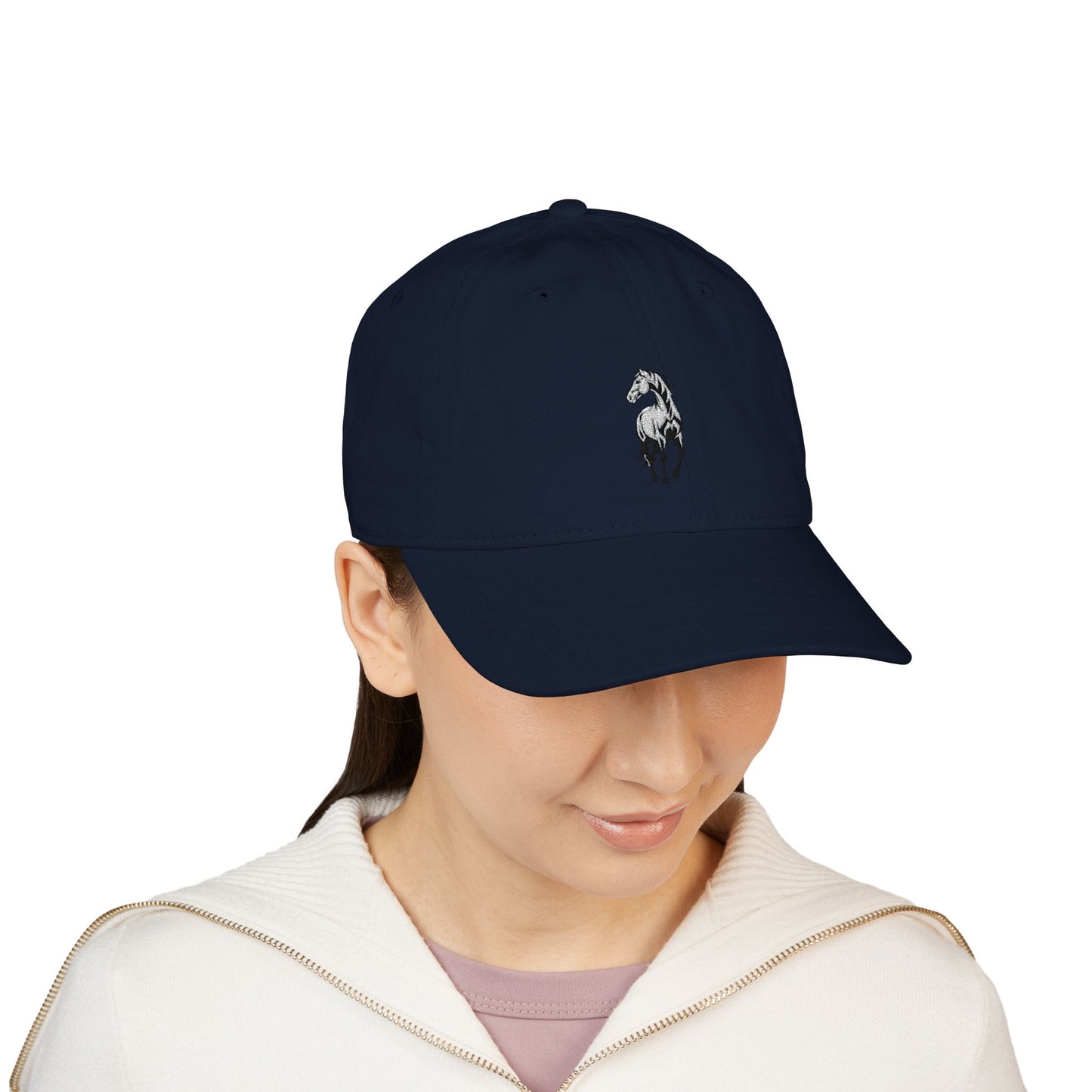 Embroidered Horse Baseball Cap — Organic Cotton Casual Hat