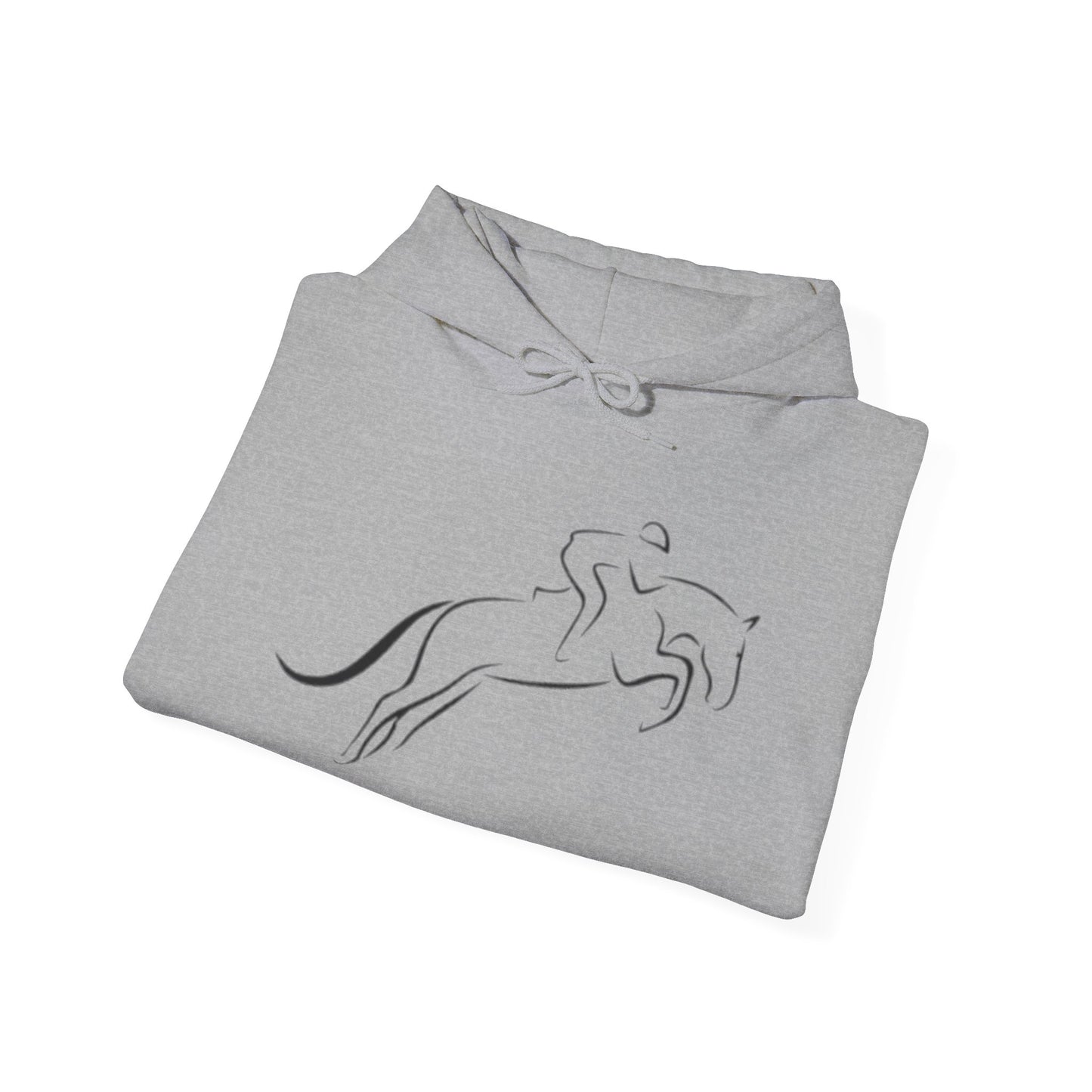 Horse Hoodie — Minimal Line Art Front & Black‑White Photo Back | Winter Drop