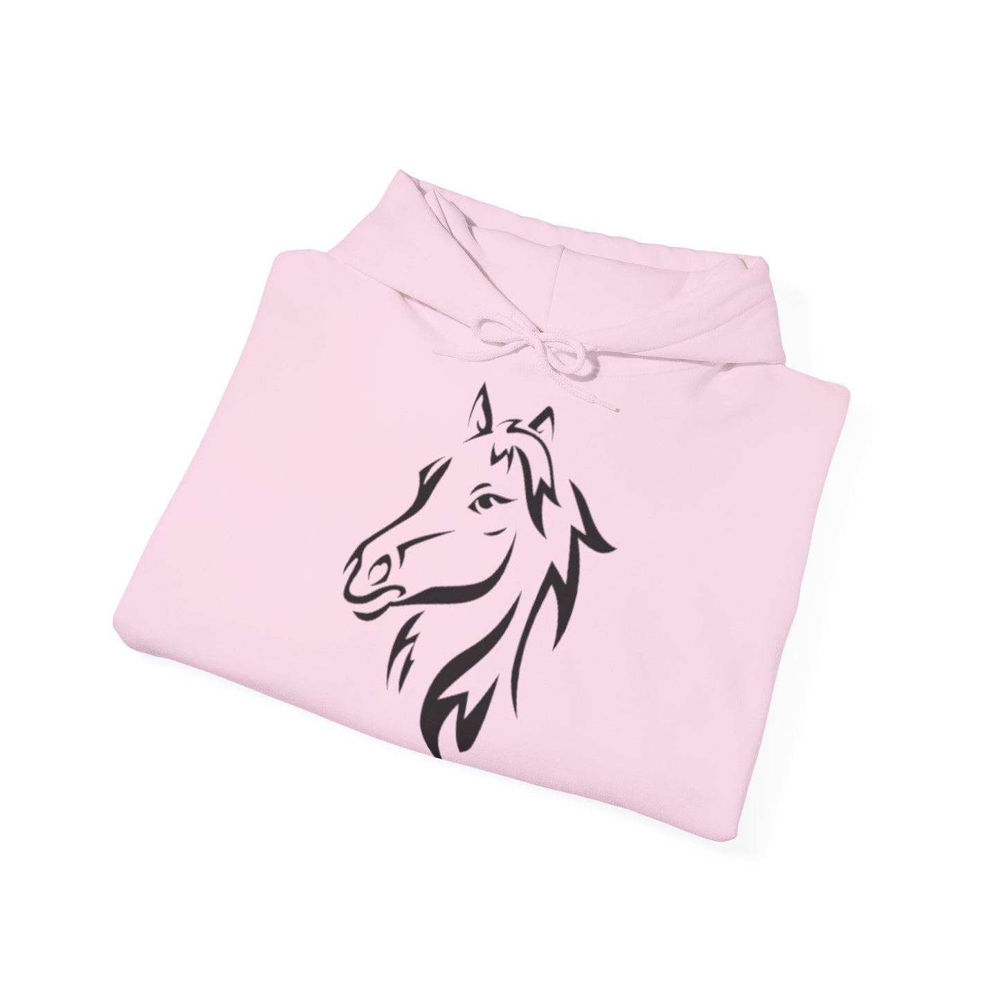 Horse & Sports Car Hoodie — Minimal Horse Head Front | Horse on Red Car Back | Winter Drop