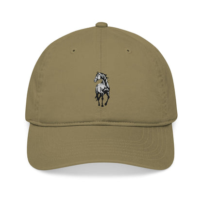 Embroidered Horse Baseball Cap — Organic Cotton Casual Hat