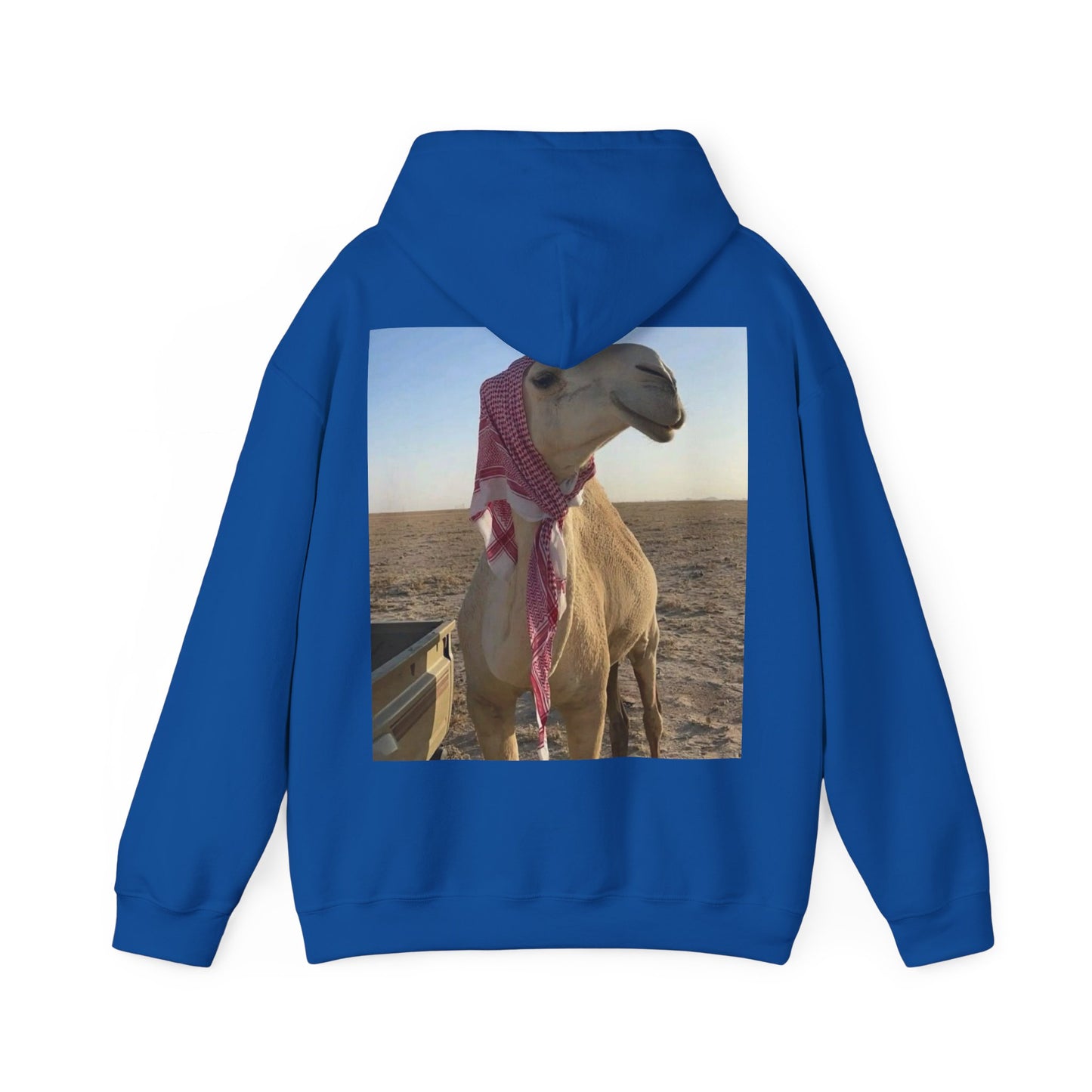 Camel Photo Hoodie - 'I adore you' Minimal Front Script, Desert Travel Vibe