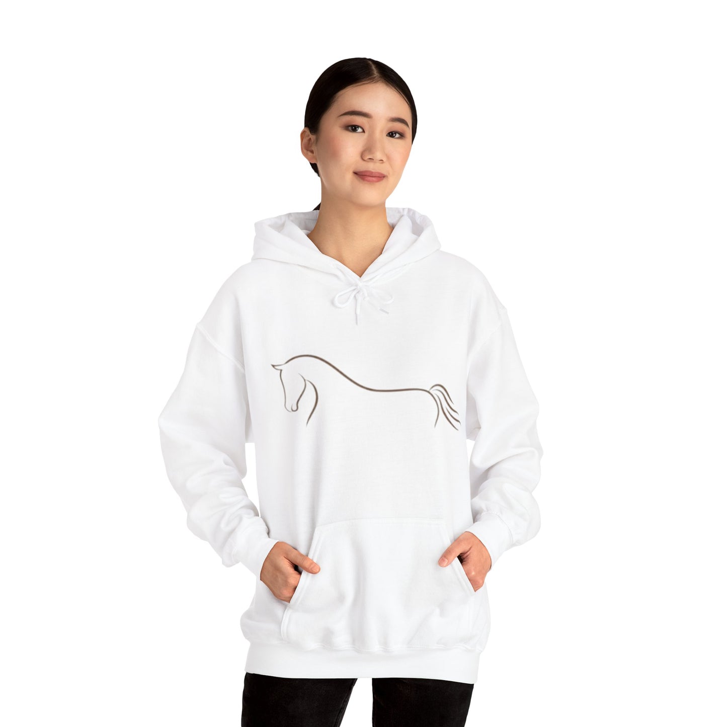 Horse Art Hoodie — Blindfolded Horses Graphic Pullover | Winter Drop