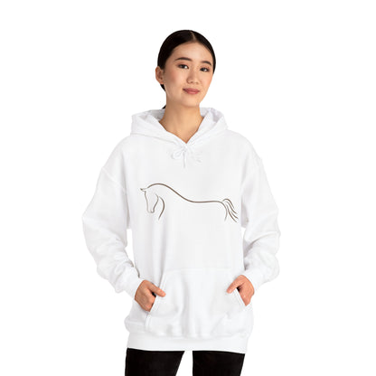 Horse Art Hoodie — Blindfolded Horses Graphic Pullover | Winter Drop