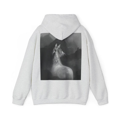 Horse Spirit Hoodie – Mystical Black & White Stallion | Winter Drop